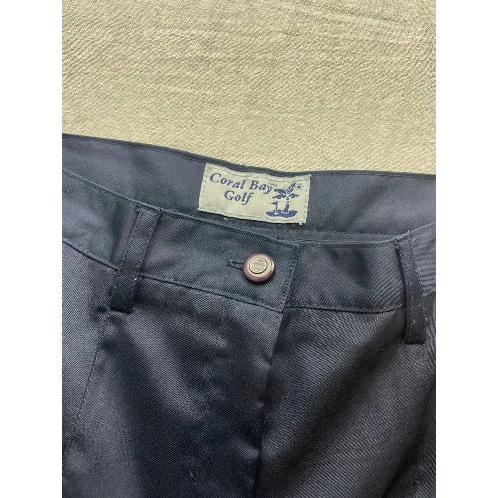 Vintage Coral Bay Golf Shorts Women 10 Navy‎ Blue Outdoor Pleated Athleisure